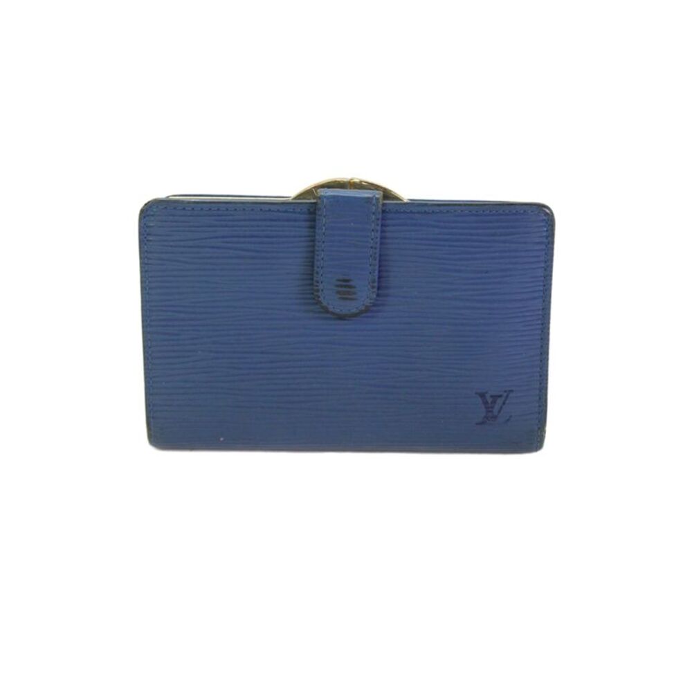 Louis Vuitton Womens Epi Leather Bi-Fold Snap Closure Waller Blue